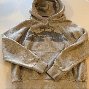 Spacecraft Snowcat Pullover Hoodie Gray Hooded Sweater with Graphic Design size
